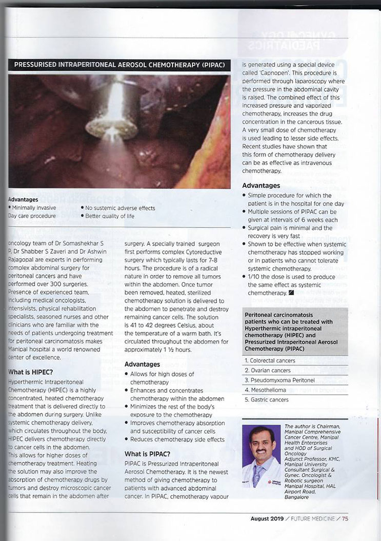 Article on Peritoneal Carcinomatosis - Treating the Enigma by Prof. Dr. Somashekar S P (page 2)