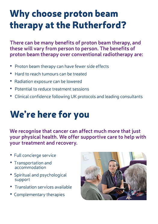 Why choose proton beam therapy at Rutherford Cancer Centres
