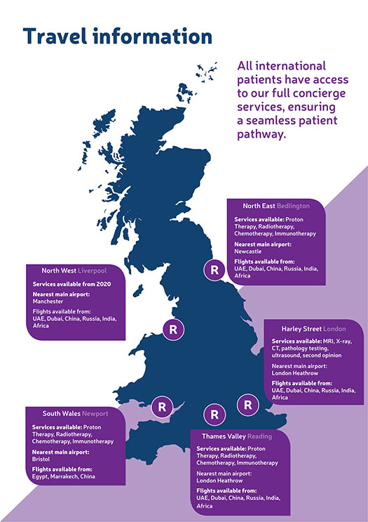 Locations and Travel Information for Rutherford Cancer Centres